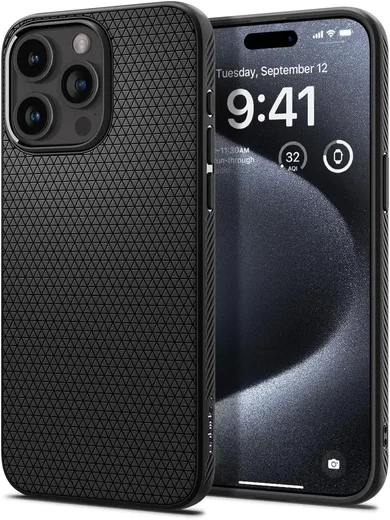Spigen Liquid Air Apple iPhone 15 Pro Hoesje Back Cover Matte Zwart afbeelding 1