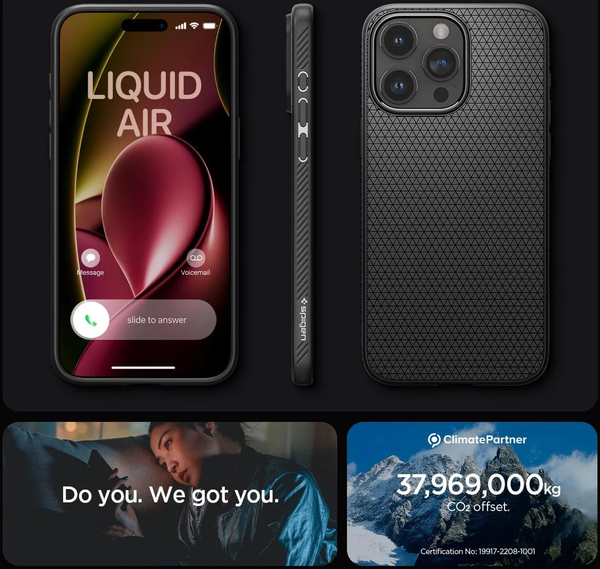 Spigen Liquid Air Apple iPhone 15 Pro Hoesje Back Cover Matte Zwart afbeelding 3