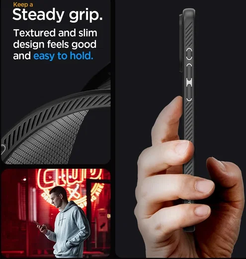 Spigen Liquid Air Apple iPhone 15 Pro Hoesje Back Cover Matte Zwart afbeelding 4