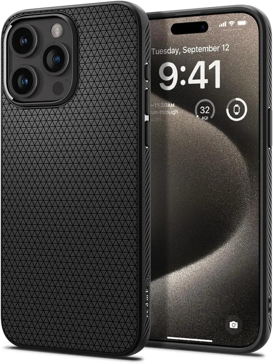 Spigen Liquid Air Apple iPhone 15 Pro Max Hoesje Back Cover Zwart afbeelding 1