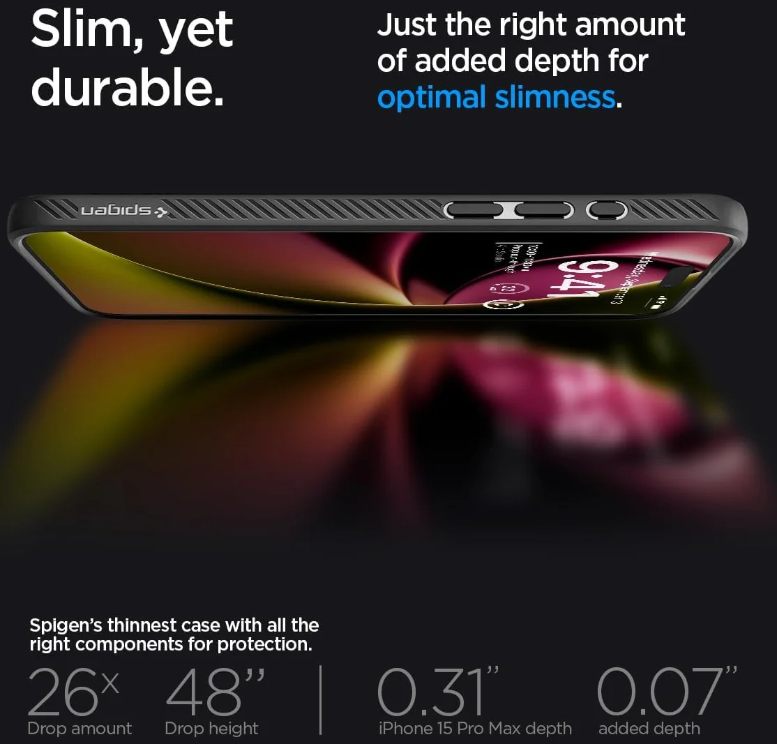 Spigen Liquid Air Apple iPhone 15 Pro Max Hoesje Back Cover Zwart afbeelding 6