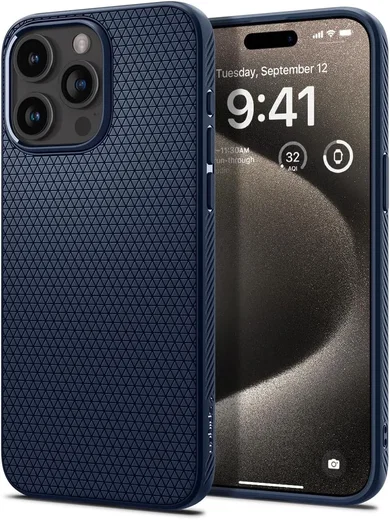 Spigen Liquid Air Apple iPhone 15 Pro Max Hoesje Back Cover Blauw afbeelding 1