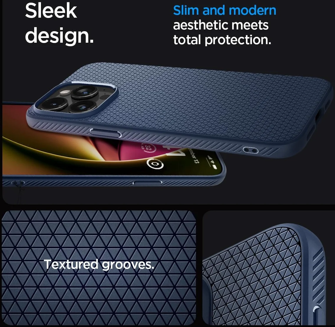 Spigen Liquid Air Apple iPhone 15 Pro Max Hoesje Back Cover Blauw afbeelding 3