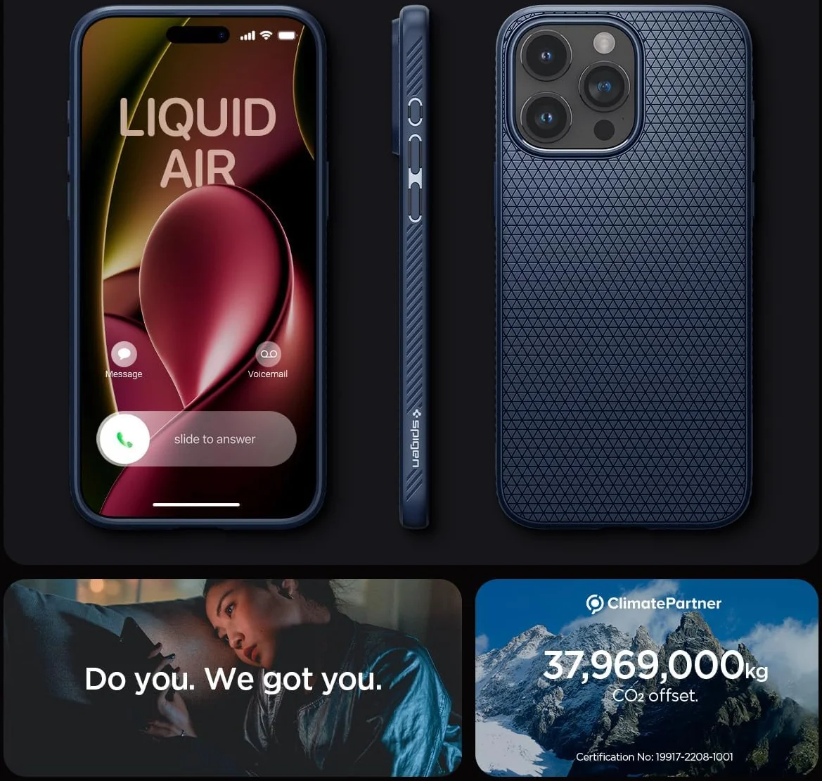 Spigen Liquid Air Apple iPhone 15 Pro Max Hoesje Back Cover Blauw afbeelding 7