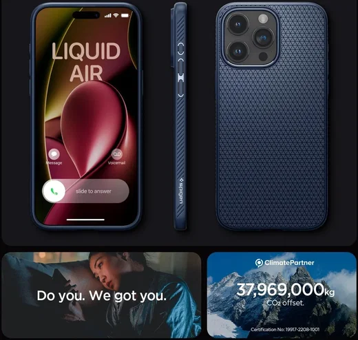 Spigen Liquid Air Apple iPhone 15 Pro Max Hoesje Back Cover Blauw afbeelding 7