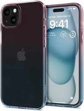 Spigen Liquid Crystal Apple iPhone 15 Hoesje Back Cover Blauw Roze