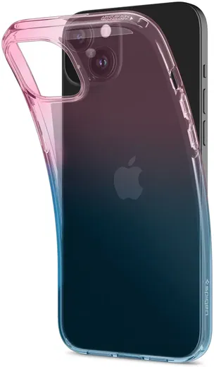 Spigen Liquid Crystal Apple iPhone 15 Hoesje Back Cover Blauw Roze afbeelding 2