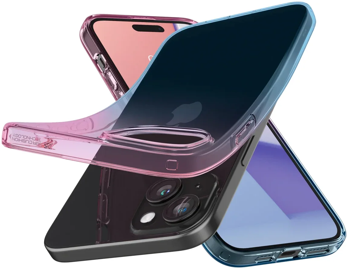 Spigen Liquid Crystal Apple iPhone 15 Hoesje Back Cover Blauw Roze afbeelding 3