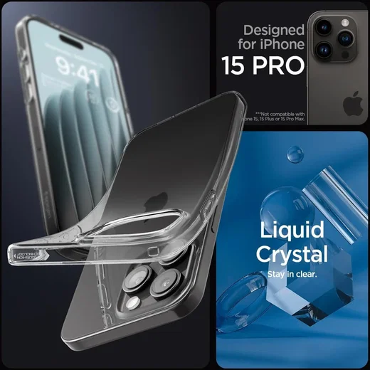 Spigen Liquid Crystal Apple iPhone 15 Pro Hoesje Transparant afbeelding 3
