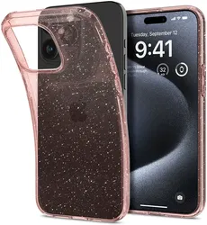 Spigen Liquid Crystal Apple iPhone 15 Pro Hoesje Glitter Roze Quartz afbeelding