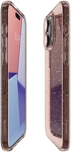 Spigen Liquid Crystal Apple iPhone 15 Pro Hoesje Glitter Roze Quartz afbeelding 5