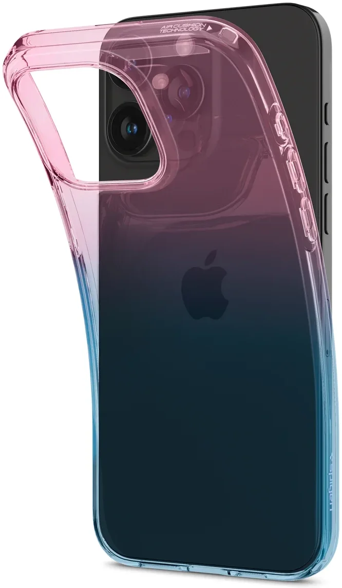 Spigen Liquid Crystal iPhone 15 Pro Hoesje Back Cover Blauw Roze afbeelding 3
