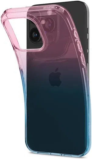 Spigen Liquid Crystal iPhone 15 Pro Hoesje Back Cover Blauw Roze afbeelding 3