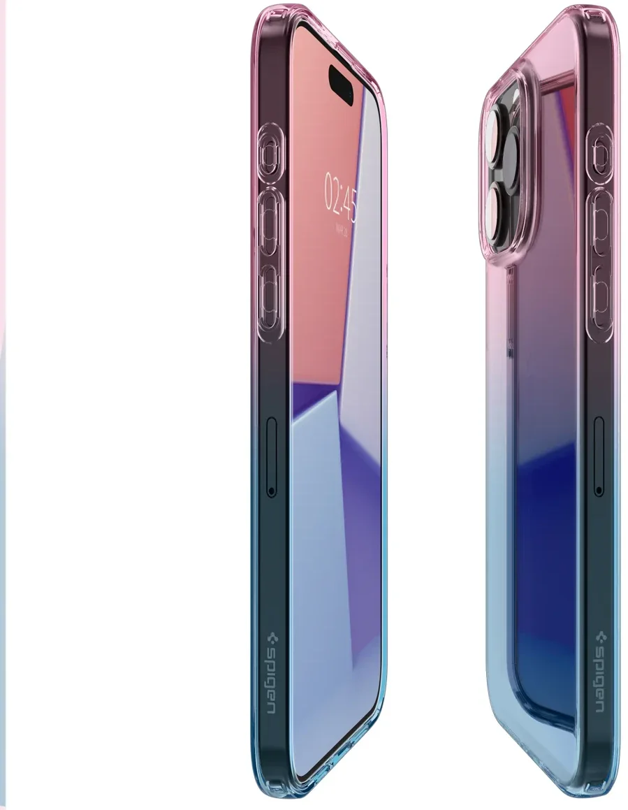 Spigen Liquid Crystal iPhone 15 Pro Hoesje Back Cover Blauw Roze afbeelding 5