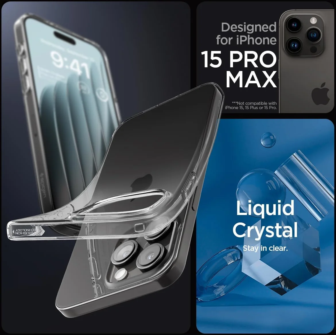 Spigen Liquid Crystal iPhone 15 Pro Max Hoesje Transparant afbeelding 2