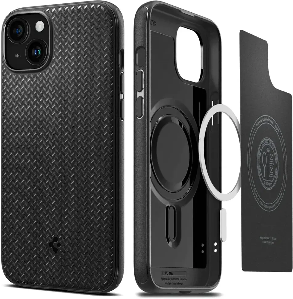 Spigen Mag Armor Apple iPhone 15 Hoesje MagSafe Back Cover Zwart afbeelding 1