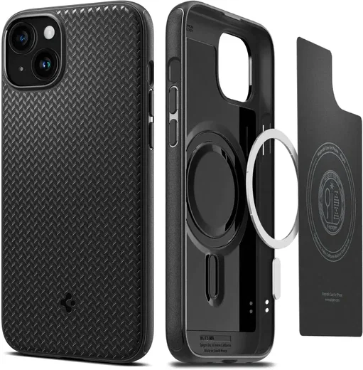 Spigen Mag Armor Apple iPhone 15 Hoesje MagSafe Back Cover Zwart afbeelding 1