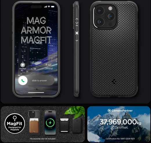 Spigen Mag Armor Apple iPhone 15 Pro Max Hoesje MagSafe Zwart afbeelding 9