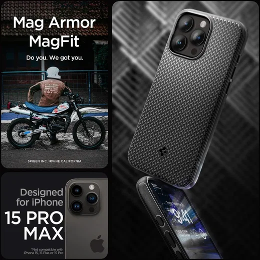 Spigen Mag Armor Apple iPhone 15 Pro Max Hoesje MagSafe Zwart afbeelding 10
