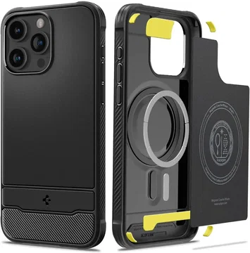 Spigen Rugged Armor Apple iPhone 15 Pro Max Hoesje MagSafe Zwart