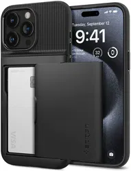 Spigen Slim Armor CS Apple iPhone 15 Pro Hoesje Back Cover Zwart afbeelding