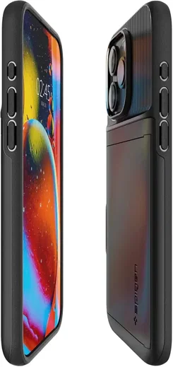 Spigen Slim Armor CS Apple iPhone 15 Pro Hoesje Back Cover Zwart afbeelding 5