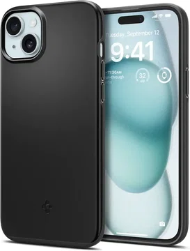 Spigen Thin Fit Apple iPhone 15 Hoesje Back Cover Zwart