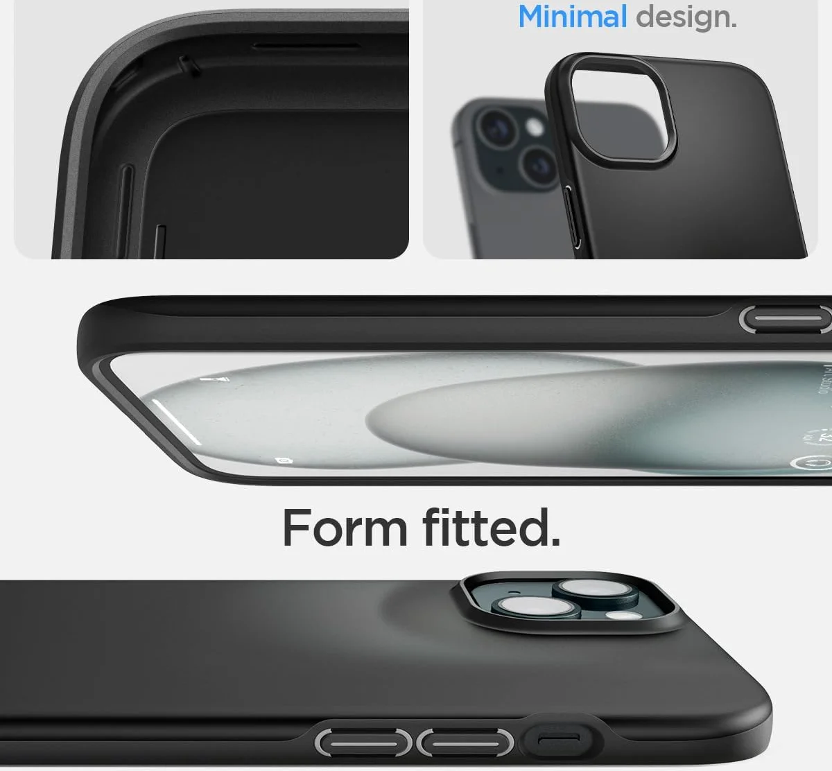 Spigen Thin Fit Apple iPhone 15 Hoesje Back Cover Zwart afbeelding 3