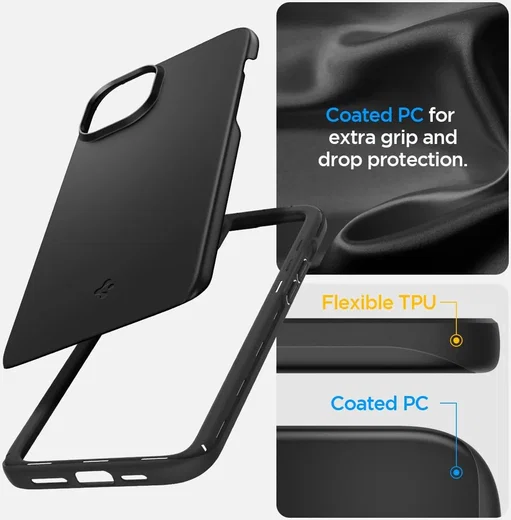 Spigen Thin Fit Apple iPhone 15 Hoesje Back Cover Zwart afbeelding 8