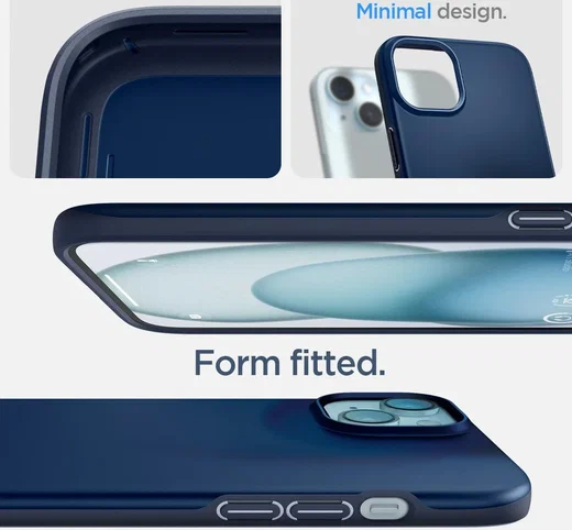 Spigen Thin Fit Apple iPhone 15 Plus Hoesje Back Cover Blauw afbeelding 7