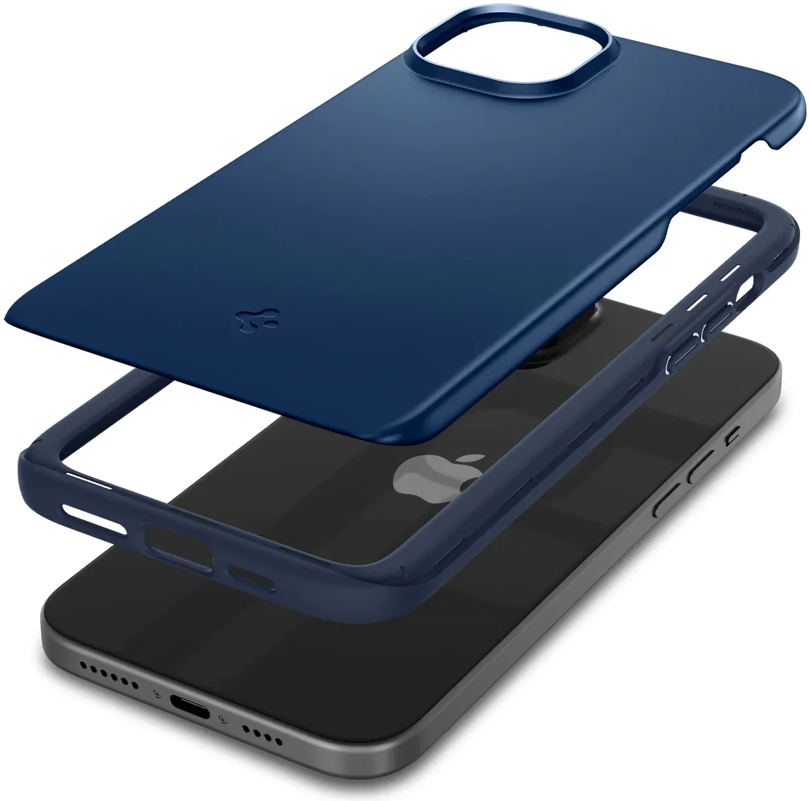 Spigen Thin Fit Apple iPhone 15 Plus Hoesje Back Cover Blauw afbeelding 2