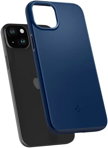 Spigen Thin Fit Apple iPhone 15 Plus Hoesje Back Cover Blauw afbeelding 9