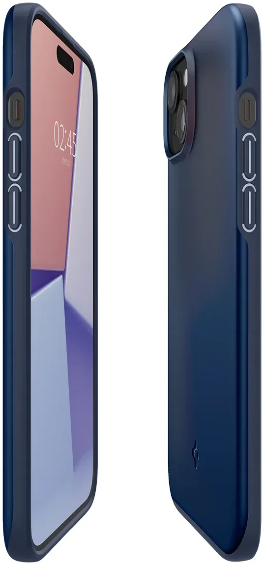 Spigen Thin Fit Apple iPhone 15 Plus Hoesje Back Cover Blauw afbeelding 10