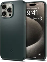 Spigen Thin Fit Apple iPhone 15 Pro Max Hoesje Back Cover Groen afbeelding