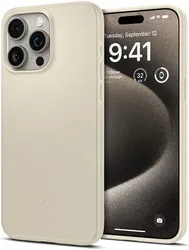 Spigen Thin Fit Apple iPhone 15 Pro Max Hoesje Back Cover Beige afbeelding