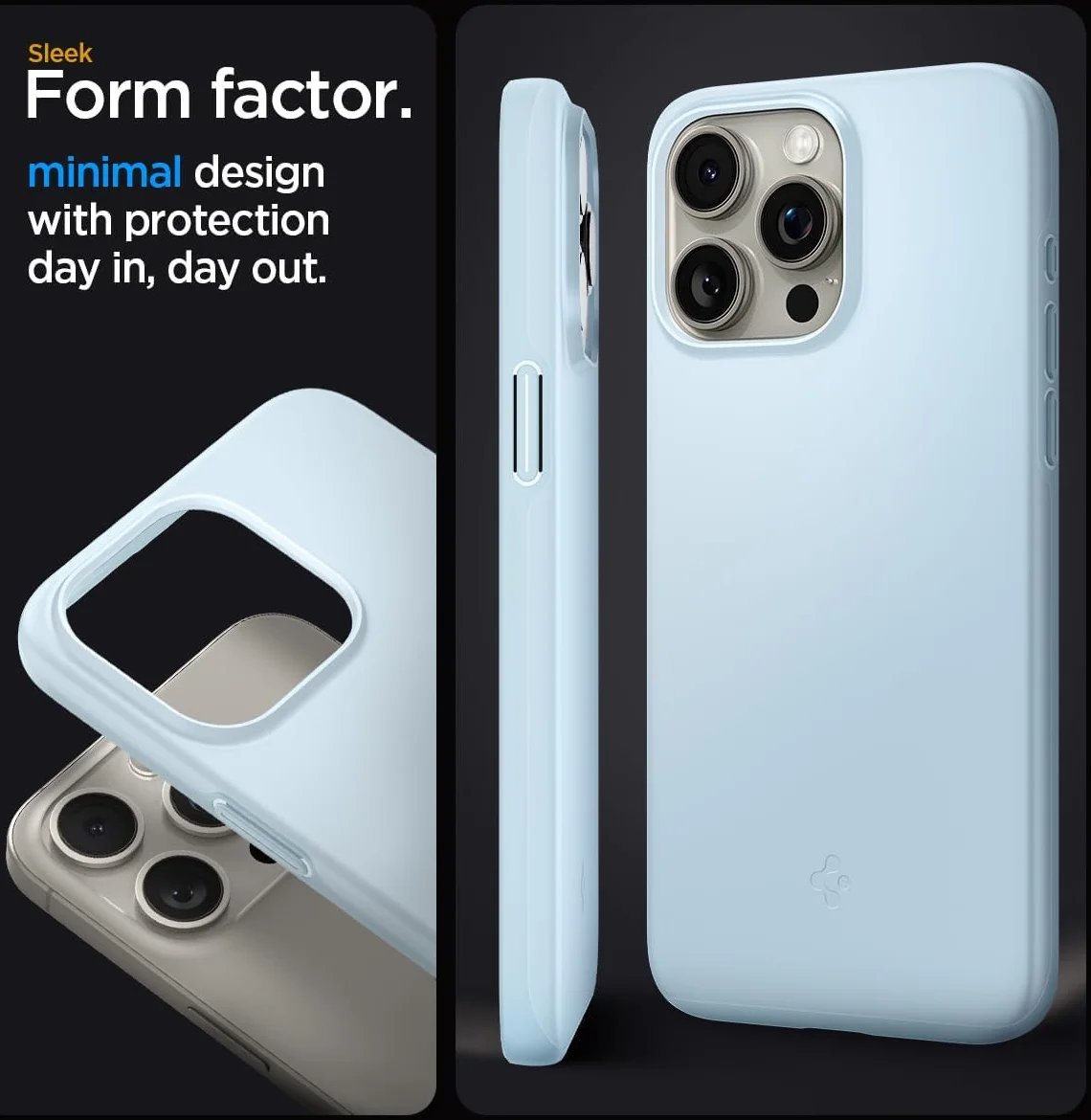 Spigen Thin Fit Apple iPhone 15 Pro Max Hoesje Back Cover Blauw afbeelding 3
