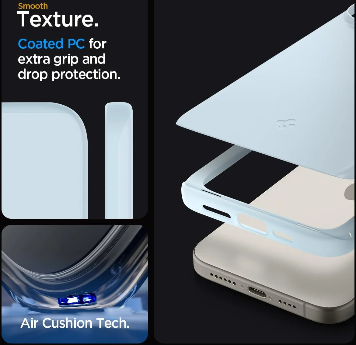Spigen Thin Fit Apple iPhone 15 Pro Max Hoesje Back Cover Blauw afbeelding 4