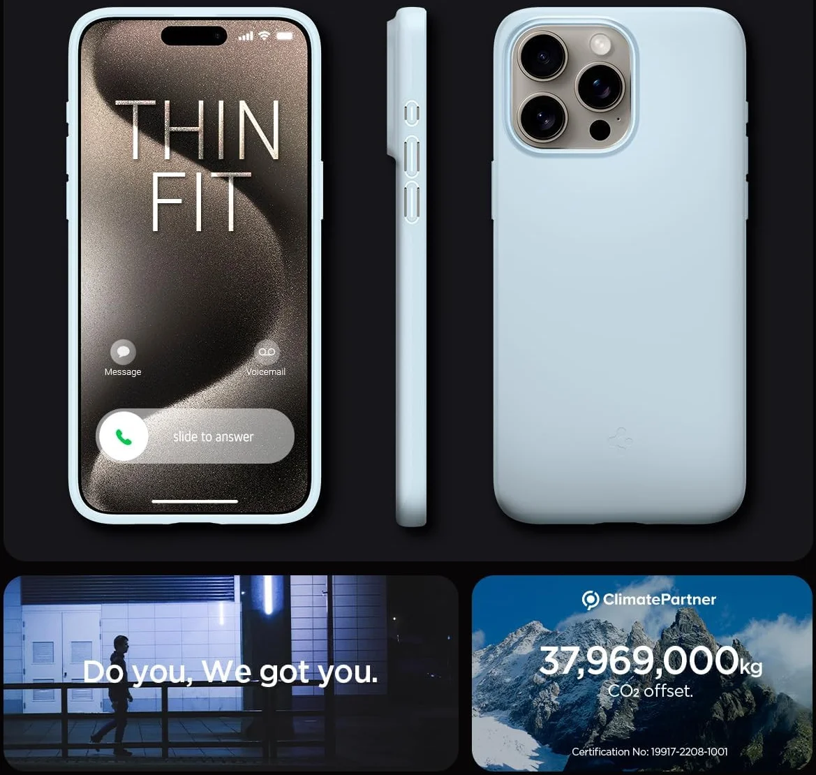 Spigen Thin Fit Apple iPhone 15 Pro Max Hoesje Back Cover Blauw afbeelding 7