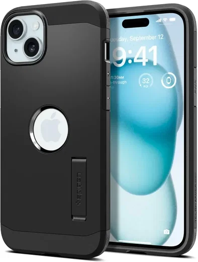 Spigen Tough Armor MagSafe Apple iPhone 15 Back Cover Hoesje Zwart afbeelding 1