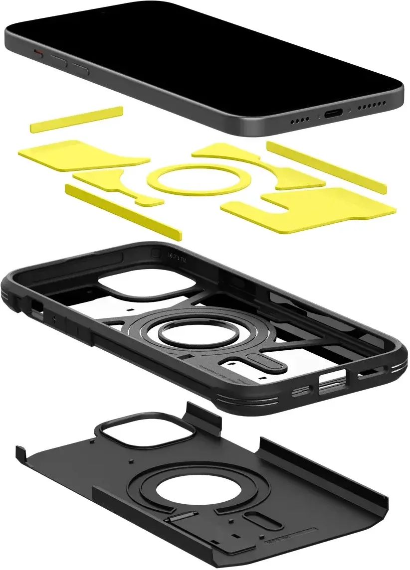Spigen Tough Armor MagSafe Apple iPhone 15 Back Cover Hoesje Zwart afbeelding 4