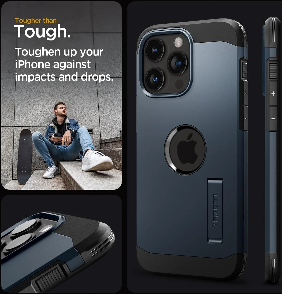 Spigen Tough Armor MagSafe Apple iPhone 15 Pro Max Hoesje Metal Slate afbeelding 3