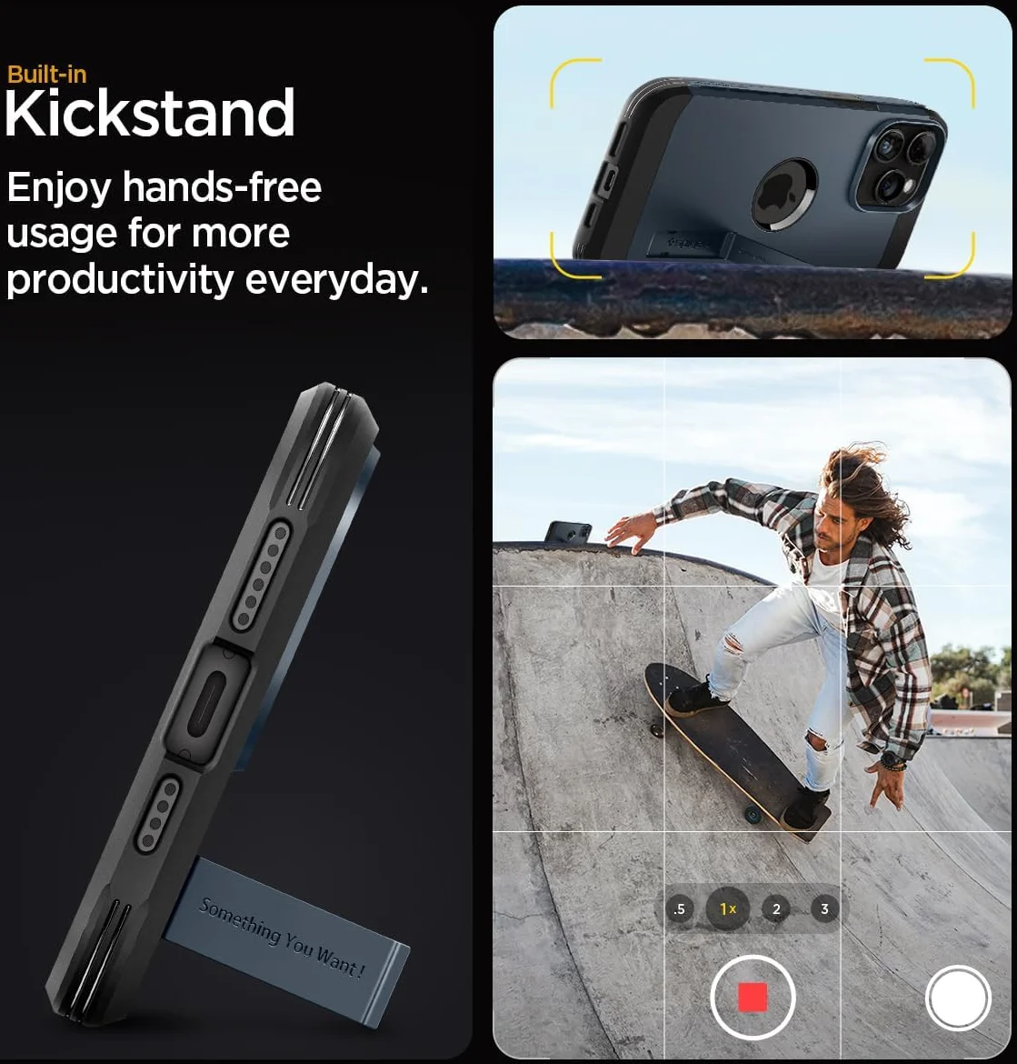 Spigen Tough Armor MagSafe Apple iPhone 15 Pro Max Hoesje Metal Slate afbeelding 4