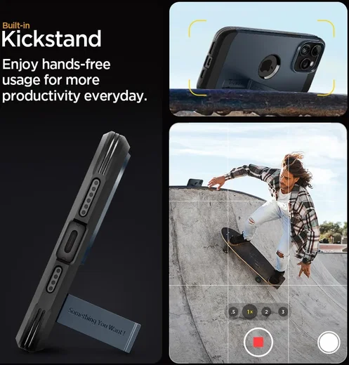 Spigen Tough Armor MagSafe Apple iPhone 15 Pro Max Hoesje Metal Slate afbeelding 4