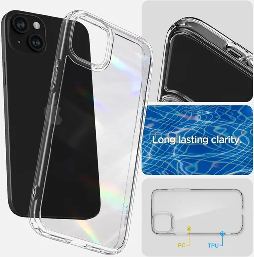 Spigen Ultra Hybrid Apple iPhone 15 Plus Hoesje Back Cover Transparant afbeelding 4