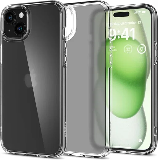 Spigen Ultra Hybrid Apple iPhone 15 Plus Hoesje Back Cover Frost Clear afbeelding 1