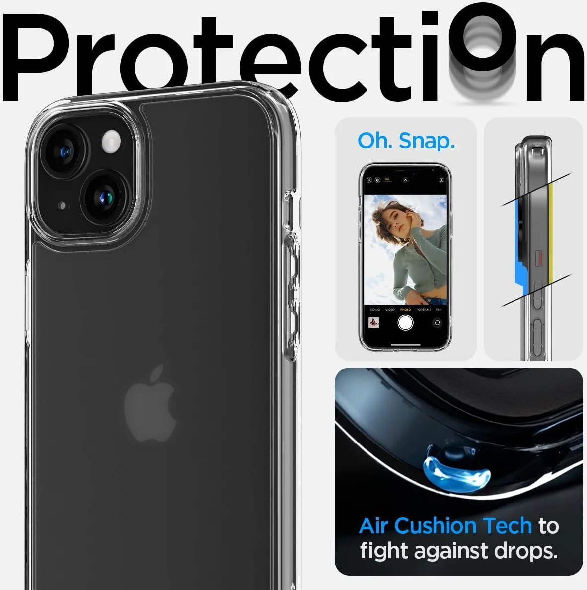 Spigen Ultra Hybrid Apple iPhone 15 Plus Hoesje Back Cover Frost Clear afbeelding 3