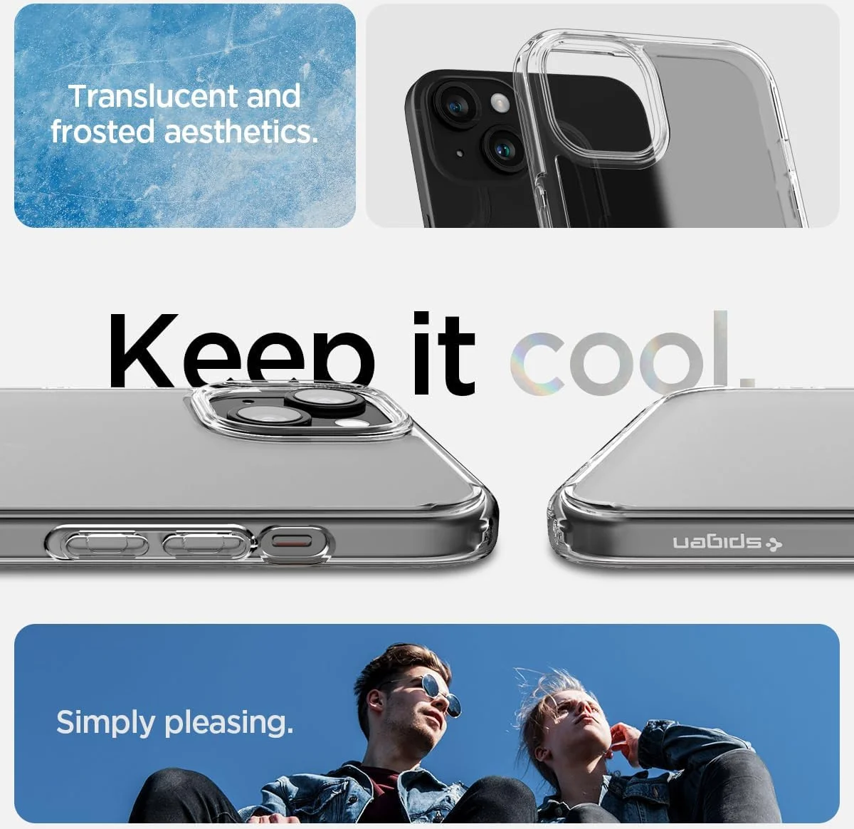 Spigen Ultra Hybrid Apple iPhone 15 Plus Hoesje Back Cover Frost Clear afbeelding 4