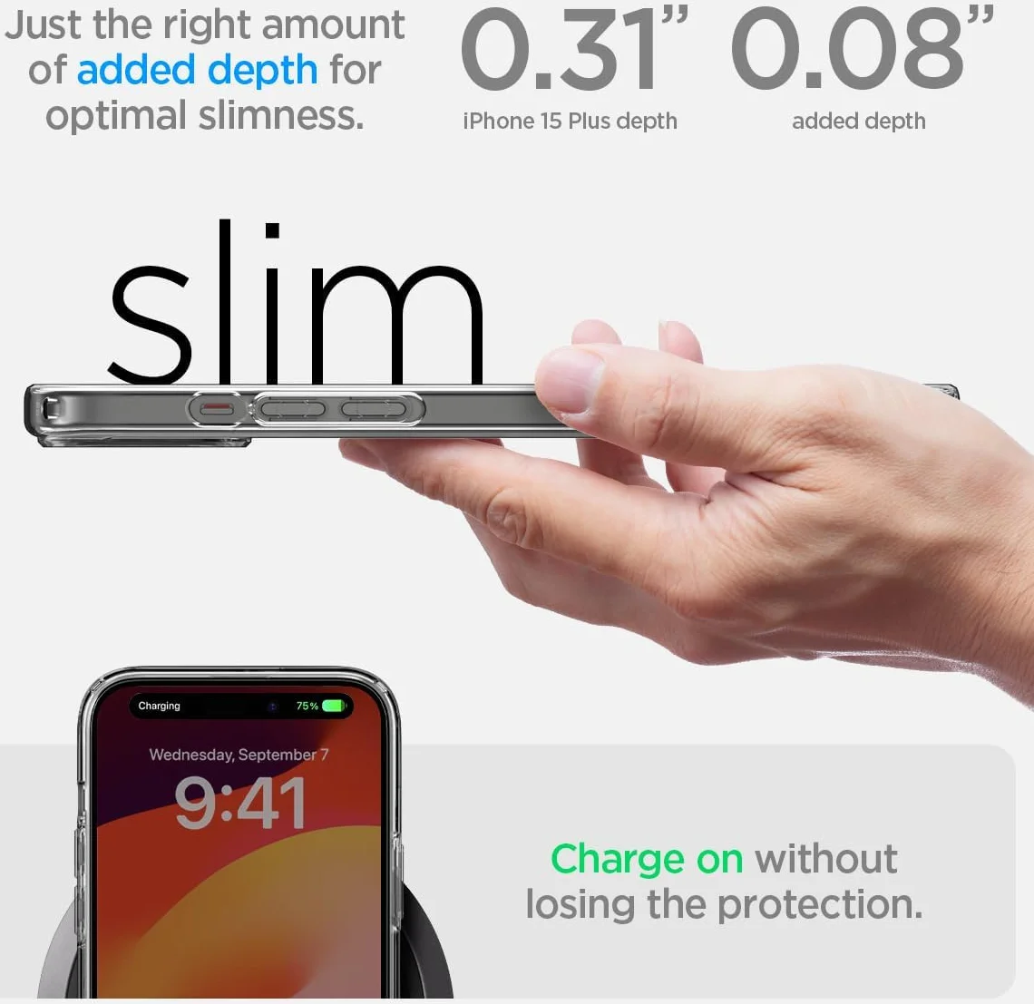 Spigen Ultra Hybrid Apple iPhone 15 Plus Hoesje Back Cover Frost Clear afbeelding 6