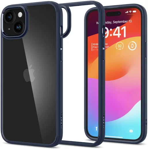 Spigen Ultra Hybrid Apple iPhone 15 Plus Hoesje Back Cover Blauw afbeelding 1