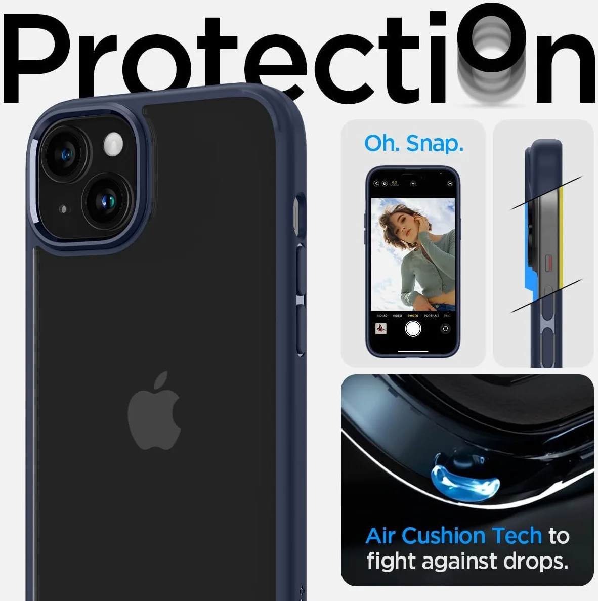 Spigen Ultra Hybrid Apple iPhone 15 Plus Hoesje Back Cover Blauw afbeelding 4
